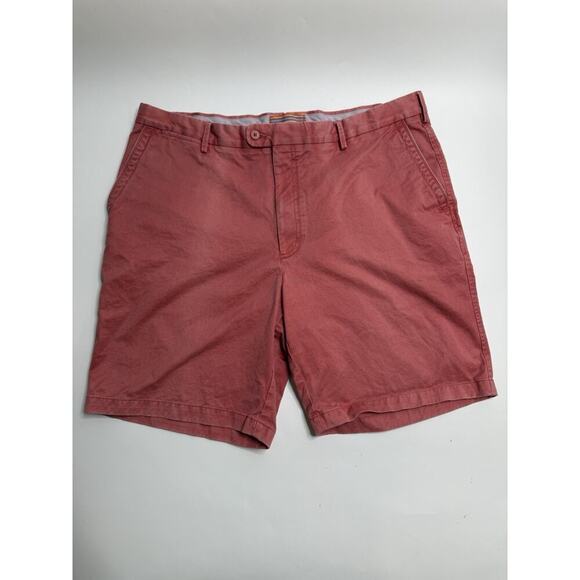 Peter Millar Shorts Mens Size 40 Red Antique Wash Cotton Knit Stretch Chinos - Picture 1 of 8